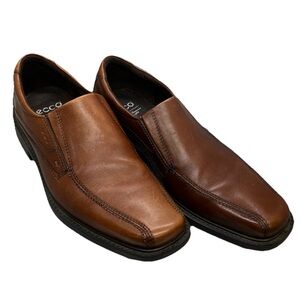 Ecco Men's Helsinki Brown Leather Slip-Ons EU 42 US size 8.5-9